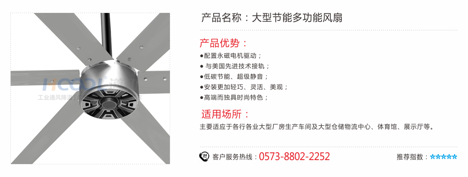 大型商用風(fēng)扇(時尚美觀) 工業(yè)大吊扇 第1張